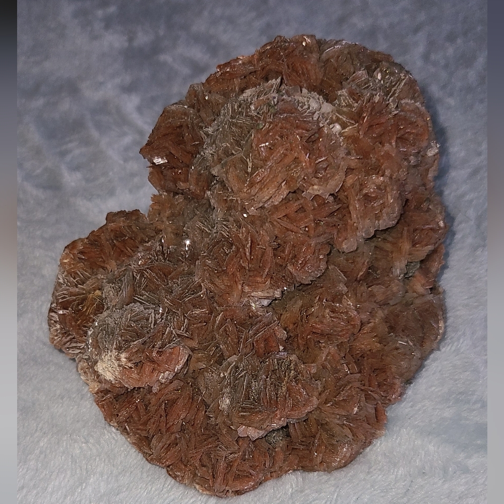 Rust Color Barite Roses On Yellow Fluorite